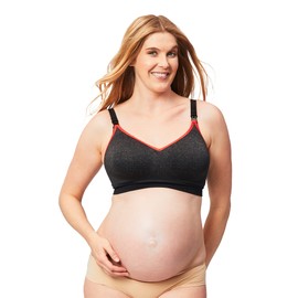 Crush Wireless Nursing Bra (for F-K Cups), Maternity Seamless Breastfeeding Bralette, Charcoal, Small