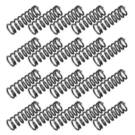 sourcingmap Compression Spring - 1.2mm Wire Dia , 10mm OD , 30mm Free Length Spring Steel Extension Spring,Black,20Pcs