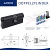 APECS SM-100(30/70)-BLM Lockable Cylinder Lock on Both Sides Black 100