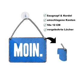 schilderkreis24 Metal Signs Collection 18 x 12 cm - North Sea, Baltic Sea & Sea: Decoration & Gift Ideas with Maritime Sayings (Moin)