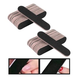 100 Piezas Lima Pulidor Para Uñas Uso Rudo Negra Grano 180