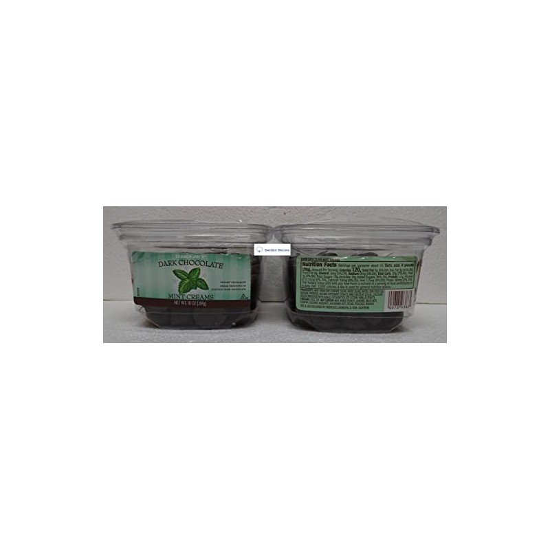 Trader Joe's Dark Chocolate Mint Creams 10oz 284g (Two Tubs)
