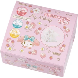 Skater MSKS25-A 3-Layer Non-woven Fabric 3D Mask, M, For Kids, 25 Pieces, My Melody, Elegant