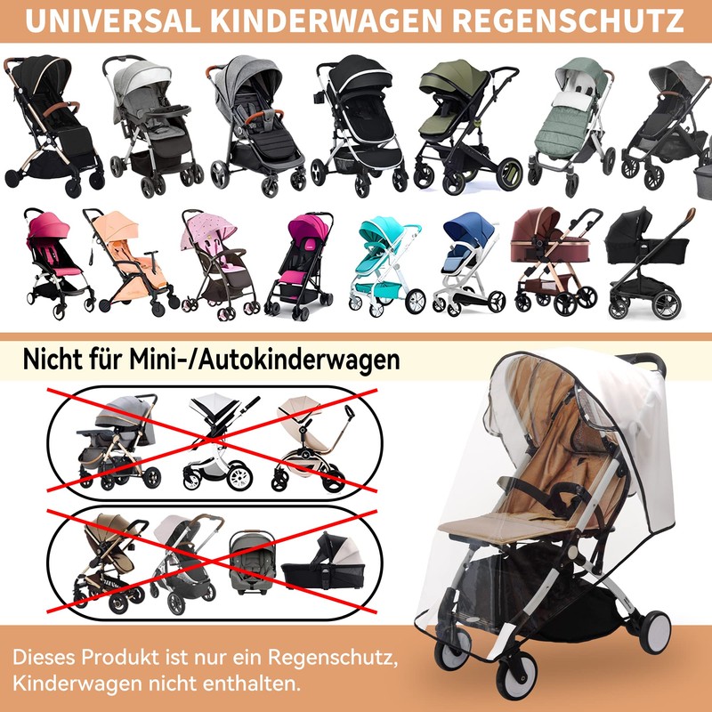 bemece Universal Rain Cover for Pushchairs, Buggies, Rain Cover, Good