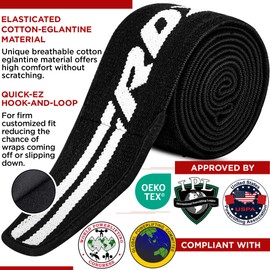 RDX Ginocchiera fasciatura per sollevamento pesi, fitness, protegge il ginocchio, approvato da IPL e USPA,Cinghie al ginocchio per sollevamento pesi, allenamento, powerlifting, squat,elastico sport