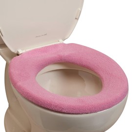 Elastic Cushioned Toilet Seat Cover Universal Fit Pink