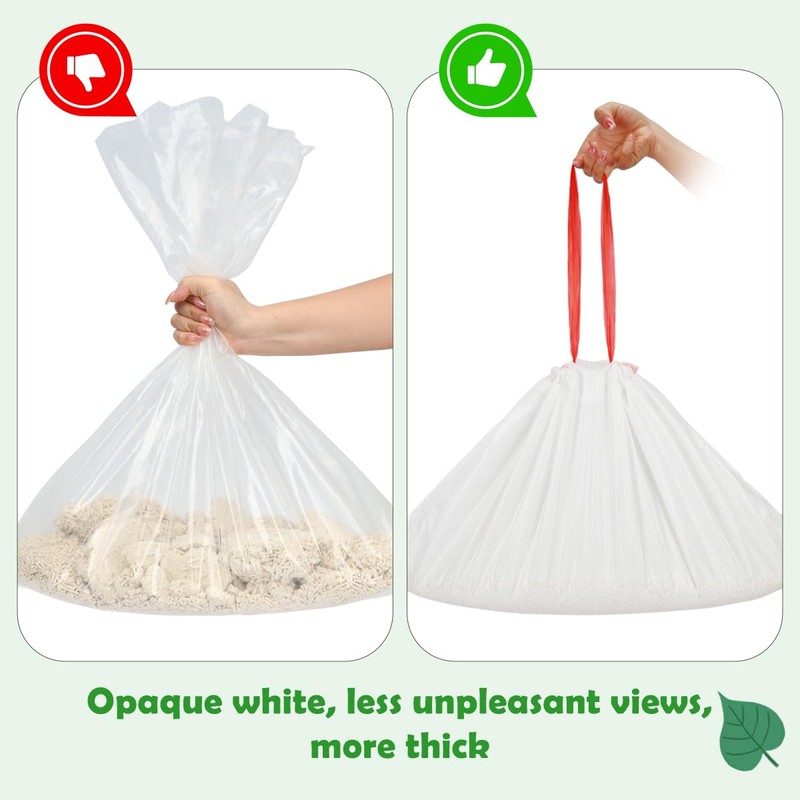 SZEE 120 Pack Automatic Litter Box Waste Bags, Drawstring Litter