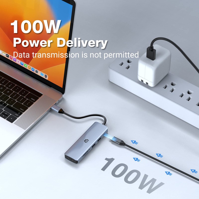 USB C HUB, USB 3.0 HUB, 6 in 1 USB
