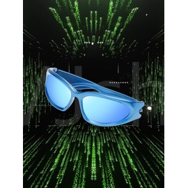 kimorn Y2K Wrap Around Polarized Sunglasses Womens men Swift Oval Fashion Sport Shades Sun Glasses K1273 (Blue)