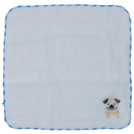 Cozy Company Handkerchief, Handkerchief, Pug, Cotton, 9.1 x 9.1 inches (23 x 23 cm), Blue, Women's 9.1 inches (23 cm)