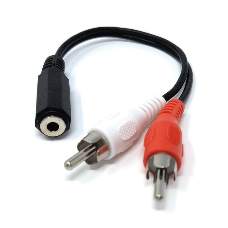 DRUT 1pcs 3.5mm Stereo Jack Socket to 2 x RCA