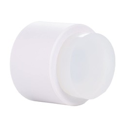 EVI | Wall Adhesive Doorstop | 1.1'' X 1.1'' | Great Adherence | 100% Functional | Mod. 198/28 (White Lacquered Stainless Steel - White Rubber)