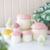 Whimsical Ceramic Mushroom Salt and Pepper Shakers Set, Pink and