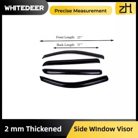 ZH Fits Chevy Silverado/GMC Sierra 2014-2018 Crew Cab Window Visor Sun Rain Guard