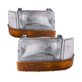 HEADLIGHTSDEPOT Six Piece Headlight Set Compatible with Newmar Dutch Star 1996-2001 Left Right Lamp Set