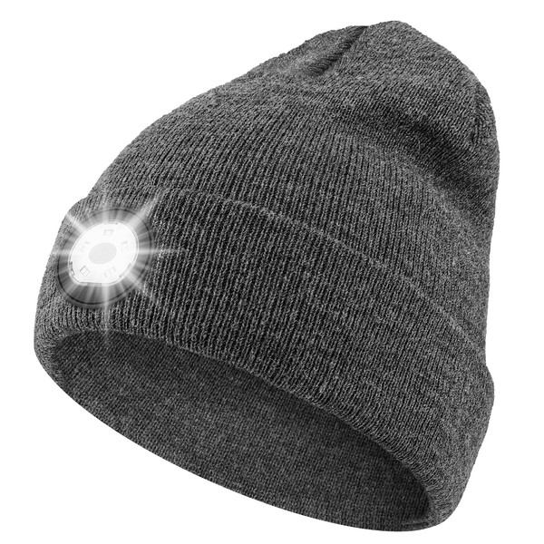 Yontune Beanie Hat with Light LED Cap Soft Acrylic Knitted