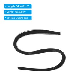 PATIKIL 60pcs Metallic Quilling Strips Paper 5mm(3/16") x 54cm Origami Paper Quilling Kits for Adults Beginner Art DIY Craft Christmas, Black