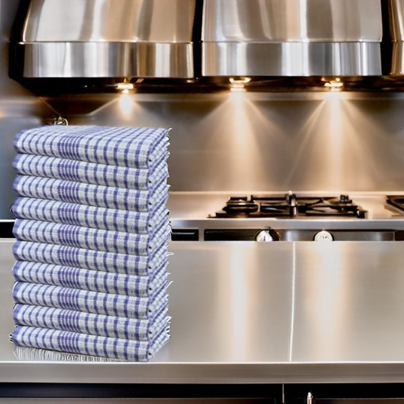 Lyra Linens 100% Cotton Wonderdry Checked Tea Towels – Restaurant