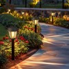 DERAYSION Solar Lights Outdoor 6 Pack, Stainless Steel Glass Solar