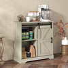 Panana Sliding Barn Door Buffet Sideboard Storage Cabinet Coffee Bar