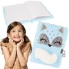 Plush Journal Notebook with Padlock Blue Fox A5 Lined
