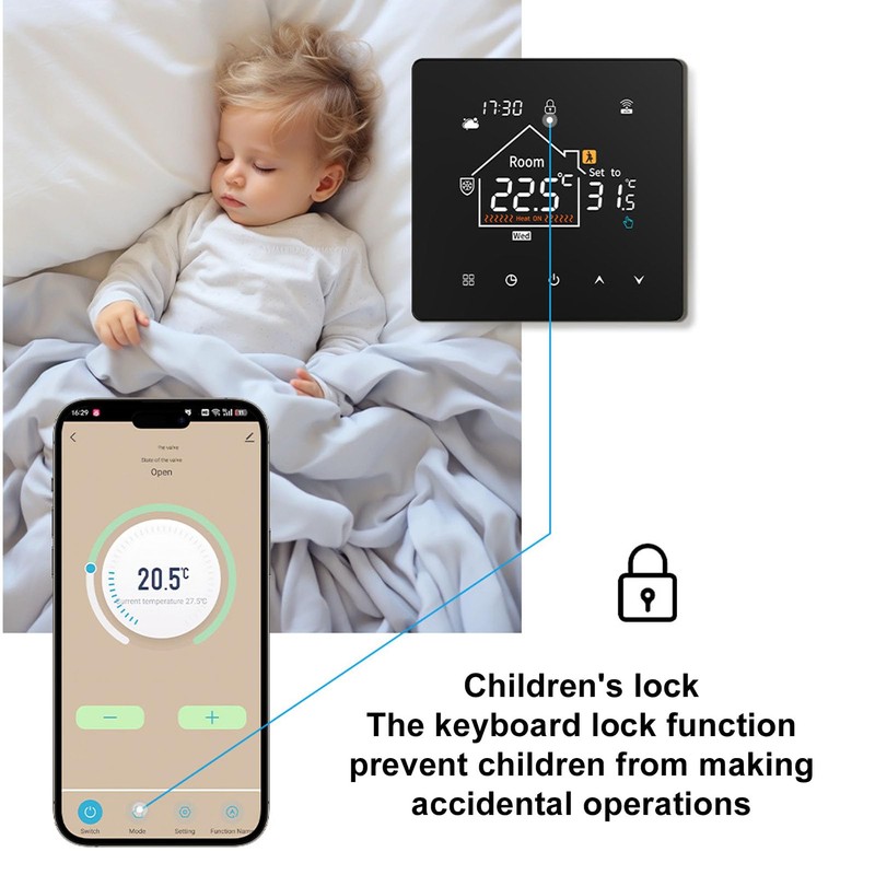 Luocute Smart Thermostat Touch Screen Programmable Temperature Control for Electric