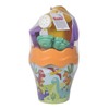 Dino Eimergarnitur, Sandspielzeug, 6 Teile, Eimer, Sieb, Sandform, Schaufel, Rechen,