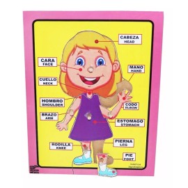 Didácticos Imprehispánica Juego Rompecabezas Didáctico Bilingüe Del Cuerpo De La Niña