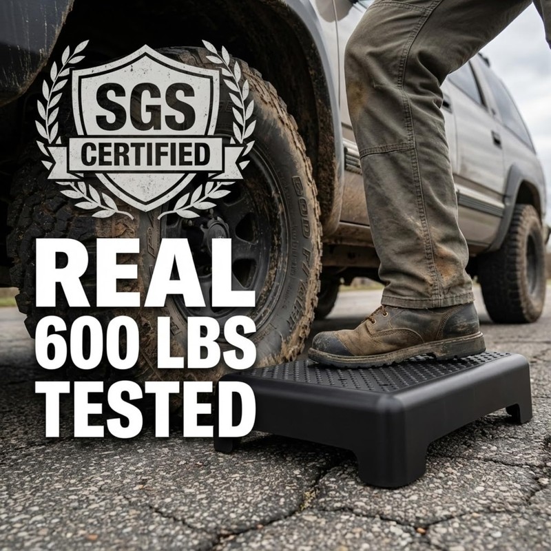 GWNF3.35'' Short Step Stool – 600lb Capacity Ultra-Sturdy Structure &