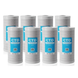 Max Water 10 x 4.5 Whole House Water Filter System Replacement CTO Cartridge | Premium Coconut Shell 5 Micron Activated Carbon | Compatible with FXHTC, FC15B WFHDC8001 CB-BB-10 EP-BB CTO10BB (8 Pack)