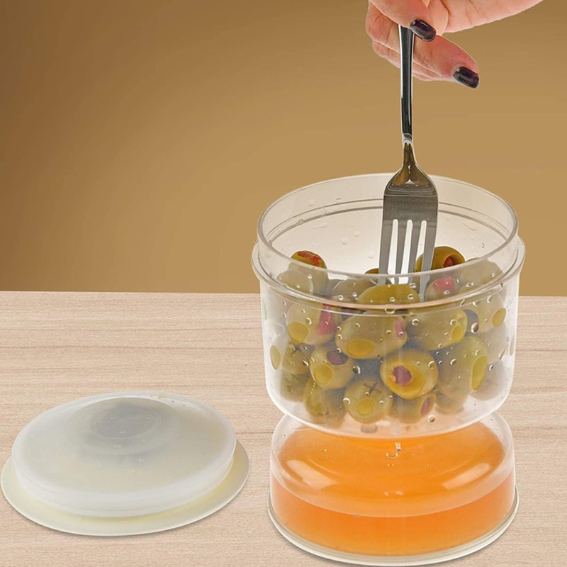 Pickles Jar Dry and Wet Dispenser Pickles Olives Hourglass Jar