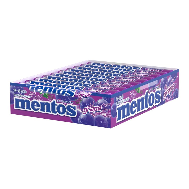 Mentos - Grape Rolls - Pack of 20 - Refreshing