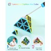 ROXENDA Pyramid Speed Cube Original Triangle Carbon Fiber Pyraminx Puzzle