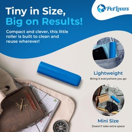 PetLovers PetLovers EzRoll Reusable Lint Roller - Sticky for Life & Multi-Purpose Pet Hair, Dust, & Lint Remover for Clothing, Upholstery, & Cars - Sustainable, Washable & Efficient
