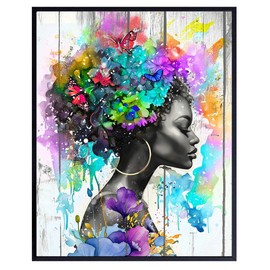 African-American art Black Art - Black Girl Magic Abstract Wall Decor - African American Wall Art - Shabby chic Modern Home Decor - Farmhouse Black Wall Art Aesthetic Bedroom Decor for Black women