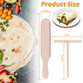 Crepes distributor crepes turner, crepe slider, crepe accessories, 2-piece wood, 2-piece crepe spatula and distributor in a set for pancakes, pancakes, pancakes, pancakes