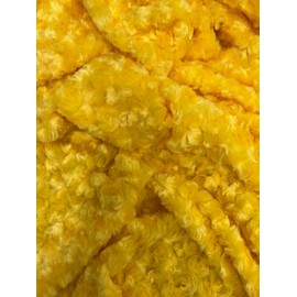 Ruth Yellow Cuddle Minky Rosette Soft Faux Fur Fabric by The Yard - 10083