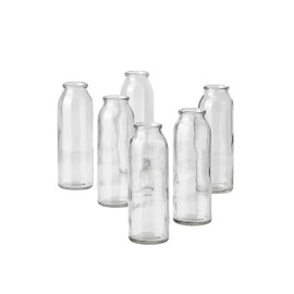 Serene Spaces Living Set of 6 Clear Glass Bud Vases – Ideal for Centerpieces at Weddings and Events – 6.25” Tall & 2” Diameter – Elegant Flower Vases for Home Decor