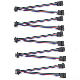 Vrabocry 5pcs 15 cm 5pin SM Splitter JST Connector 1 to 2 Male and Female for 5050/3528 RGBW LED Strip