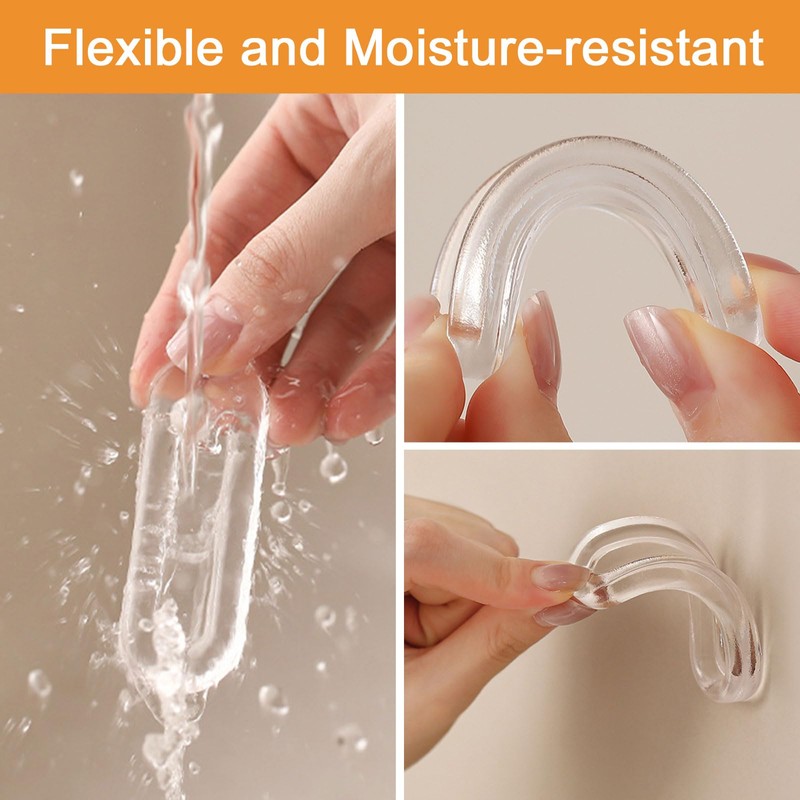 MOROBOR Clear PU Self-Adhesive Pulls, 4 Pcs Recessed Finger Pulls