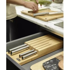 Elevate Steel Knives Bamboo Store 5-Piece Knife Set with in-Drawer Bamboo Storage Tray | Joseph JosephSize: one-size, color: Beige