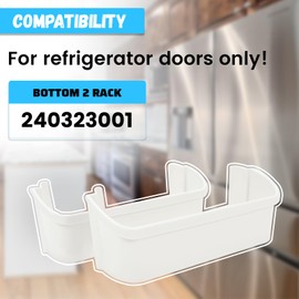 HECASA 240323001 AP2115741 Refrigerator Door Bin Shelf Compatible with Frigidaire Electrolux Refrigerator AH429724, EA429724, PS429724 Replacement Only ABS Plastic White-2 PCS