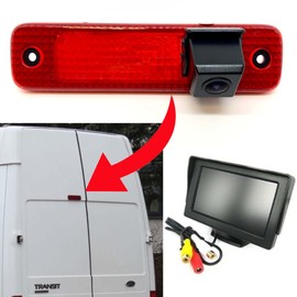 Dolphin Automotive Brake Light Reversing Camera Rear Parking Camera For Ford Transit Van 2006-2013 (Camera with 4.3" Dash Monitor)