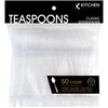 Premium Disposable Clear Plastic Teaspoons (50 Count) | Transparent, Durable,