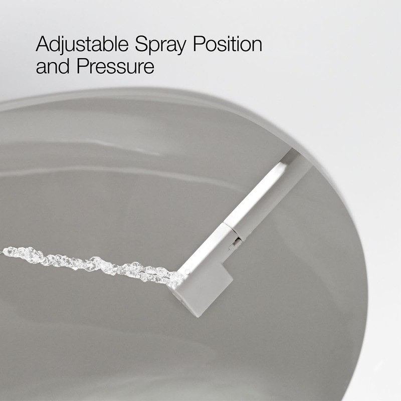 Kohler PureWash M250 Manual Elongated Bidet Toilet Seat, Biscuit, Quiet-Close