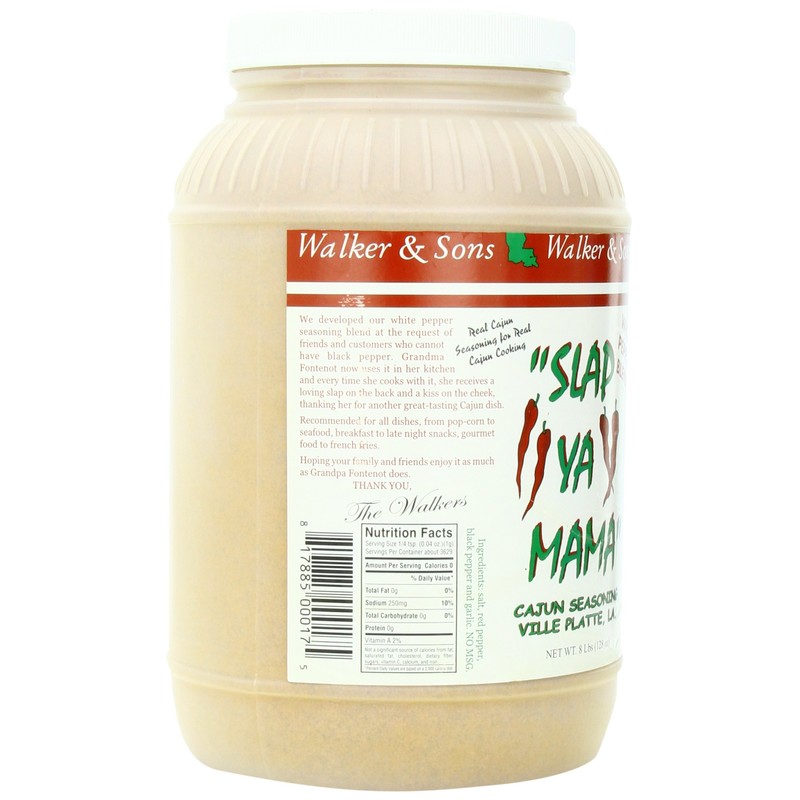 Slap Ya Mama Cajun Seasoning Blend, White Pepper, 8 Pound