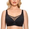 DELIMIRA Women's Plus Size Bra Underwire Support Full Coverage Unlined