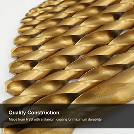 COMOWARE 100 Pcs Titanium Drill Bit Set - High Speed Steel for Steel, Wood, Plastic, Metal, Copper, Aluminum Alloy with Storage Case, 3/64"-3/8"