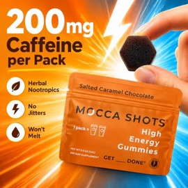 SGC Gomitas energéticas con cafeína de Seattle Gummy Company, paquete de 6, gomitas energéticas con sabor a caramelo salado y mocca, nootrópicas, vega
