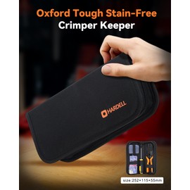 HARDELL Crimping Tool for Heat Shrink AWG22-10, Wire Crimping Tool with 90 PCS Wire Connectors, 3 Interchangeable Dies, Anti-Slip Grip, Electrical Connectors Kit Ratchet Wire Terminal Crimper